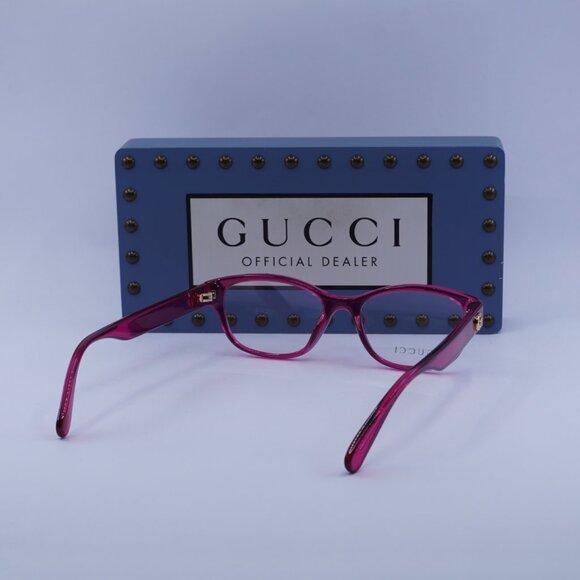 Gucci GG0717O 008 Rectangle Eyeglasses 51mm – Transparent Pink - Picture 9 of 10